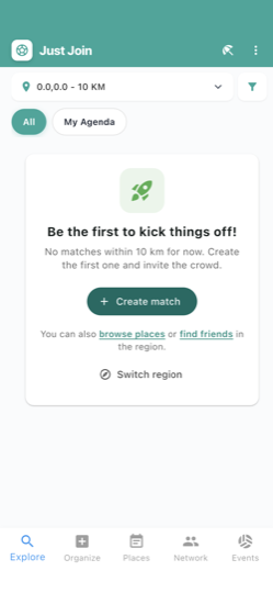 Just Join — partidas perto de você
